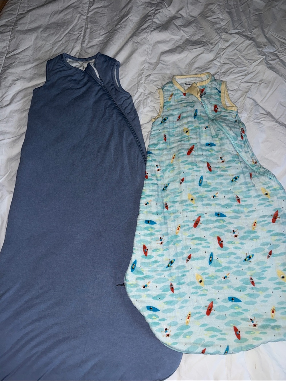 Blue Sleeveless Kids One-Piece Sleep Sack - Soft Nightwear